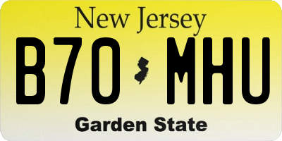 NJ license plate B70MHU