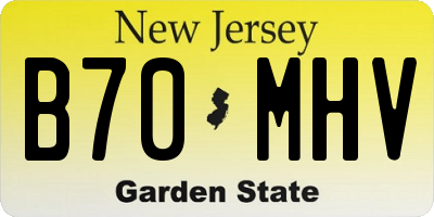 NJ license plate B70MHV