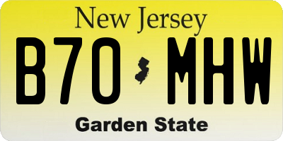 NJ license plate B70MHW