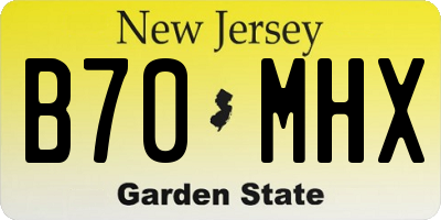 NJ license plate B70MHX
