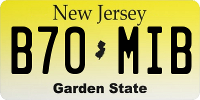 NJ license plate B70MIB