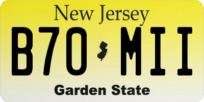 NJ license plate B70MII