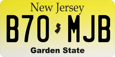 NJ license plate B70MJB