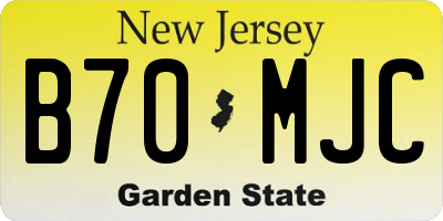 NJ license plate B70MJC
