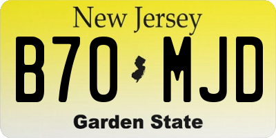 NJ license plate B70MJD