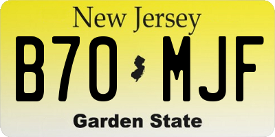 NJ license plate B70MJF