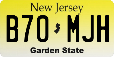 NJ license plate B70MJH
