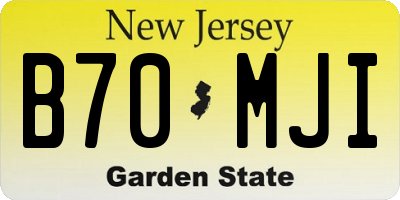 NJ license plate B70MJI