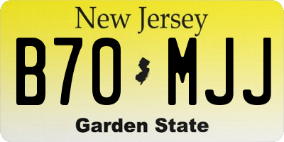 NJ license plate B70MJJ