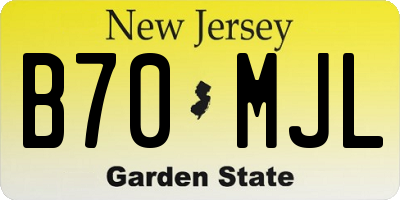 NJ license plate B70MJL