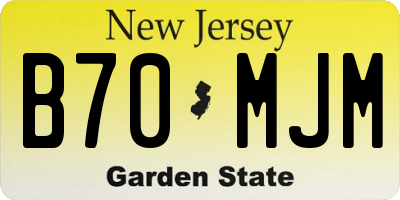 NJ license plate B70MJM