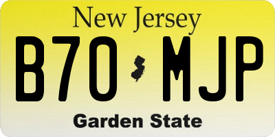 NJ license plate B70MJP