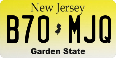 NJ license plate B70MJQ