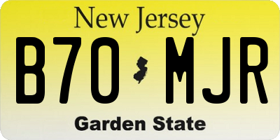 NJ license plate B70MJR