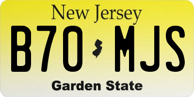 NJ license plate B70MJS