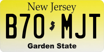 NJ license plate B70MJT