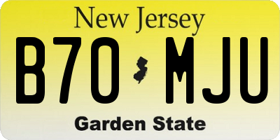 NJ license plate B70MJU