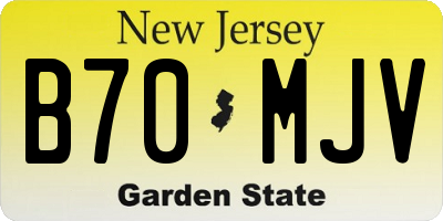 NJ license plate B70MJV