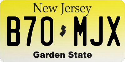 NJ license plate B70MJX