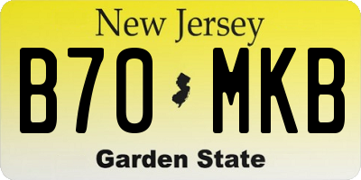 NJ license plate B70MKB