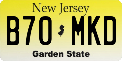 NJ license plate B70MKD