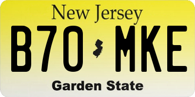 NJ license plate B70MKE