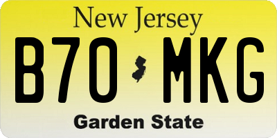 NJ license plate B70MKG