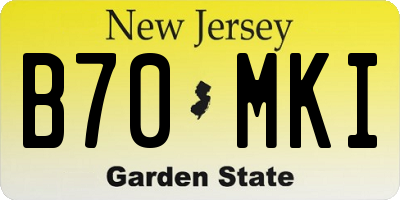 NJ license plate B70MKI