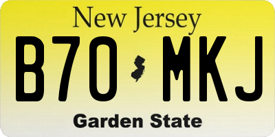 NJ license plate B70MKJ