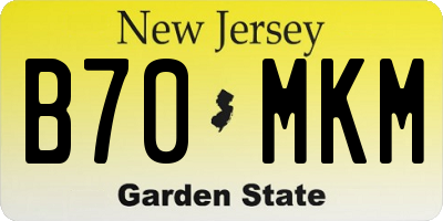 NJ license plate B70MKM