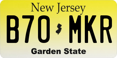 NJ license plate B70MKR