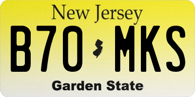 NJ license plate B70MKS