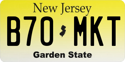 NJ license plate B70MKT