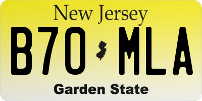 NJ license plate B70MLA