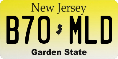 NJ license plate B70MLD