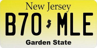 NJ license plate B70MLE