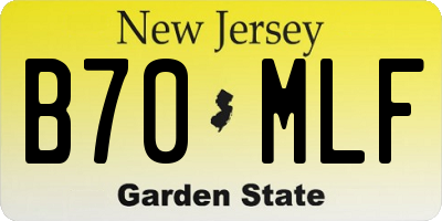NJ license plate B70MLF