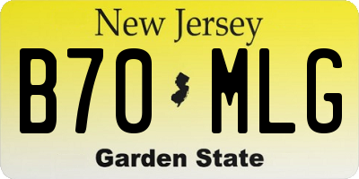 NJ license plate B70MLG
