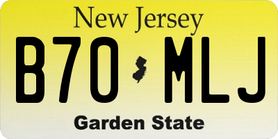 NJ license plate B70MLJ