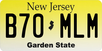 NJ license plate B70MLM