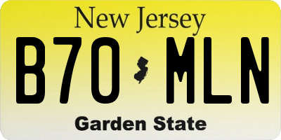 NJ license plate B70MLN