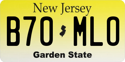 NJ license plate B70MLO