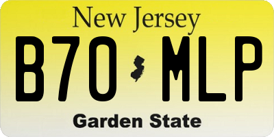 NJ license plate B70MLP