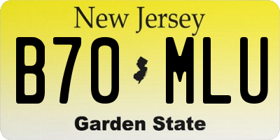 NJ license plate B70MLU
