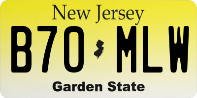 NJ license plate B70MLW