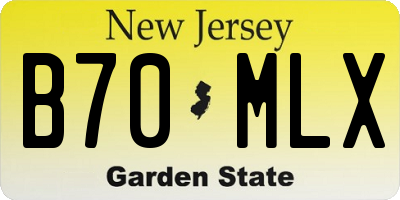 NJ license plate B70MLX