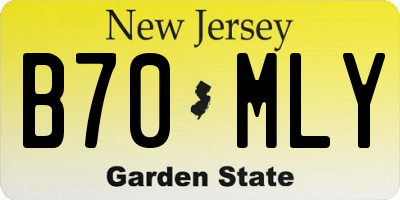 NJ license plate B70MLY