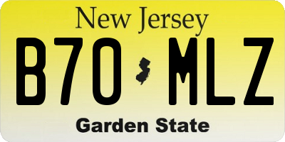 NJ license plate B70MLZ