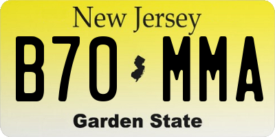 NJ license plate B70MMA