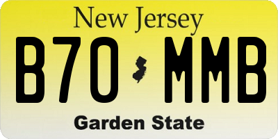 NJ license plate B70MMB